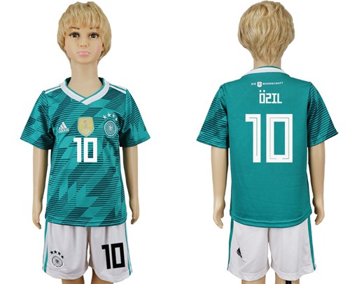 Germany #10 Ozil Away Kid Soccer Country Jersey - Click Image to Close